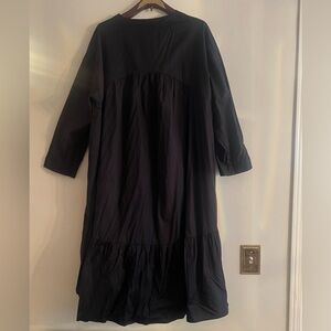 ZARA Black cotton babydoll tunic dress